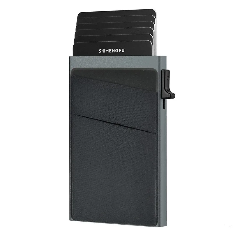 Auto Pop up Minimalist Business RFID Blocking Credit Card Holder Wallet with Money Pocket for For Dad Fathers