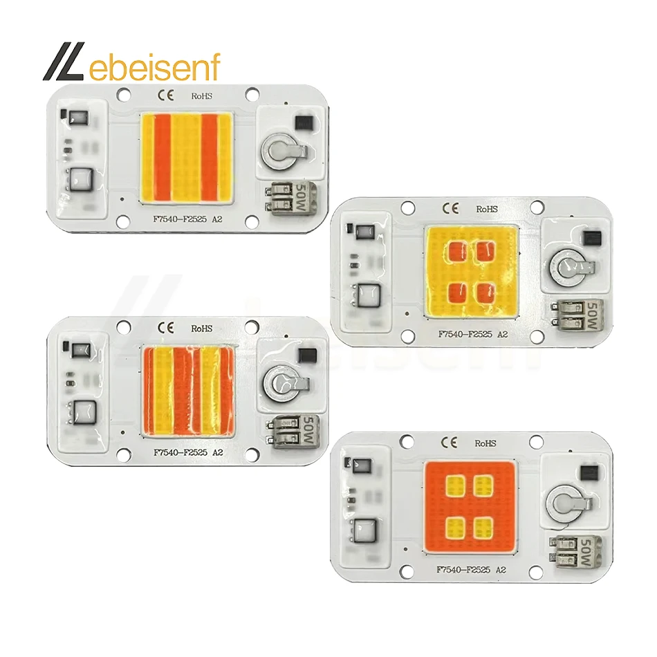 50W Full Spectrum + Warm COB LED Chip 220V AC High Voltage No need Driver No-Welding Plant Fruit Flower Herbs Grow Light Beads