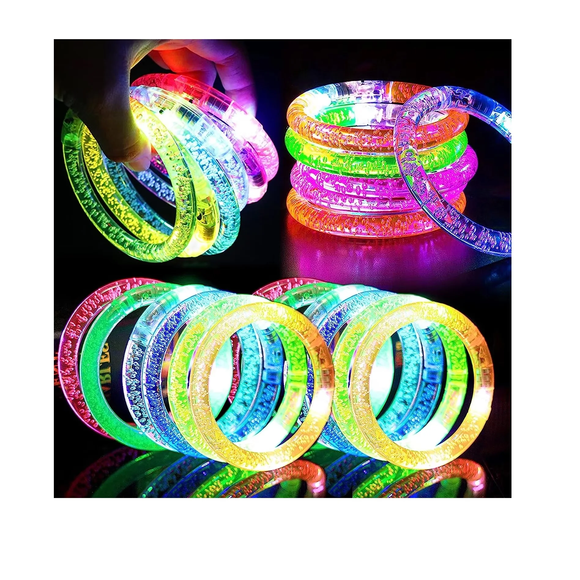 Glow Sticks Bracelets Glow Dark Halloween Party Supplies Favors LED Bracelet Light Up Toys Neon Party Favors Factory