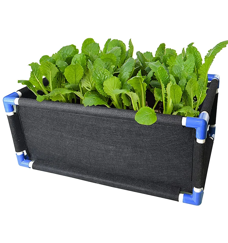 Fabric Plant Pots Raised Bed  5/10 Gallon Grow Bag with Handles Planting Bag Heavy Duty Square Grow Bags for Vegetables