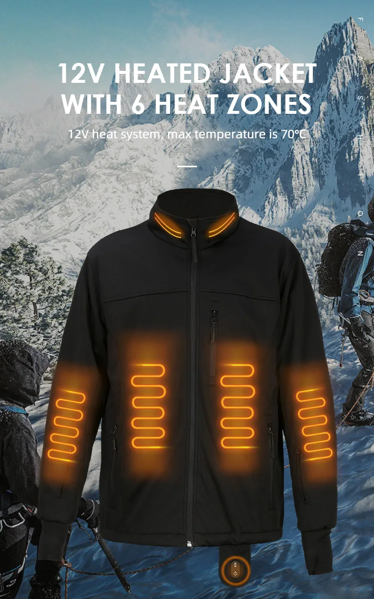 Мужская и Женская Толстая дальняя инфракрасная куртка с подогревом теплая зимняя Толстовка для лыж мотоциклов