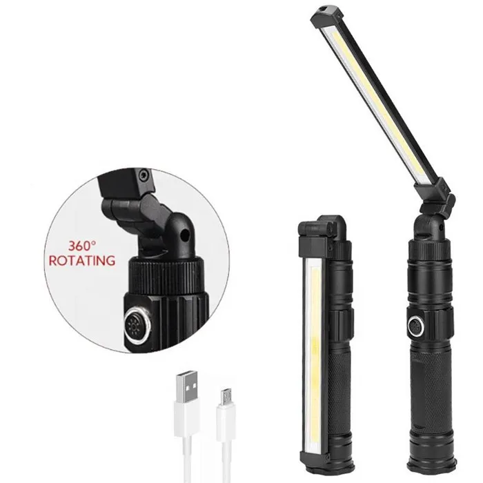 Powerful Car Mechanic Work Light Rechargeable Magnetic Slim LED With 360 Degree Rotation Flexible COB