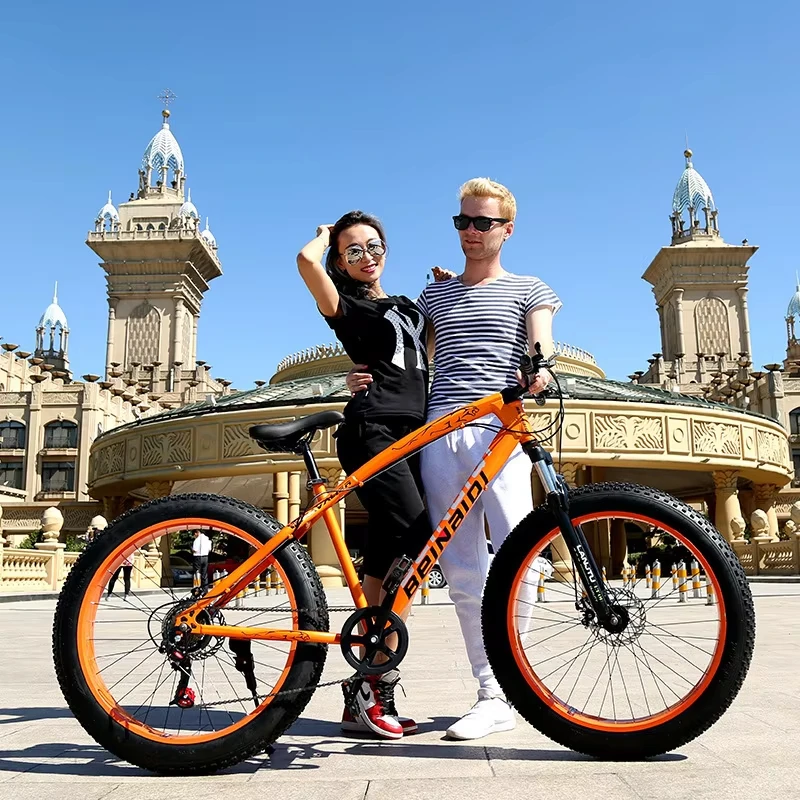 26 Inch Fat Bike 4.0 Fat Tire Bicycle Children Beach Snow Bike 7/21/24/27 Speed Mountain Bicycle for Kid Steel Moutain Bike