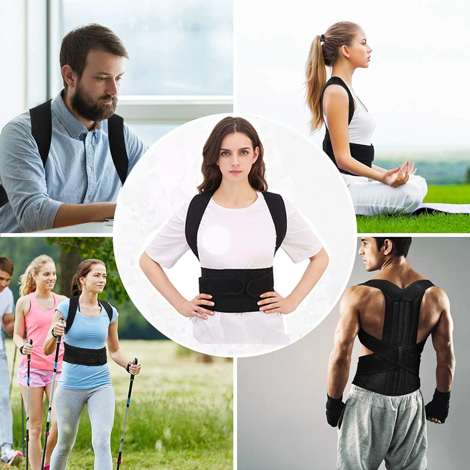 Back Posture Corrector Women Adjustable Upright Posture Belt Body Correction Back belt for back support