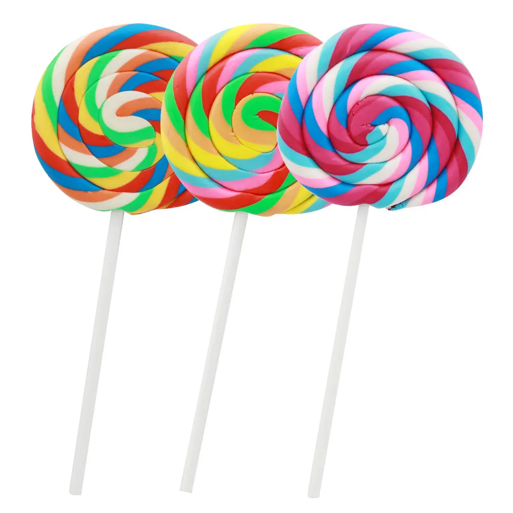 Colorful lollipop Stock hot product Colored candy eraser Environmental protection tpr material factory Student stationery