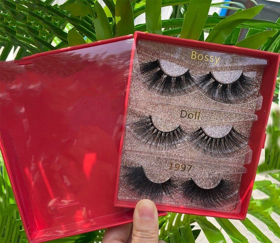 lasheswholesale vendor eyelash  custom logo packaging 18mm 20mm 25mm 30mm eyelashes box Bulk empty 3D 5D eyelash packing box