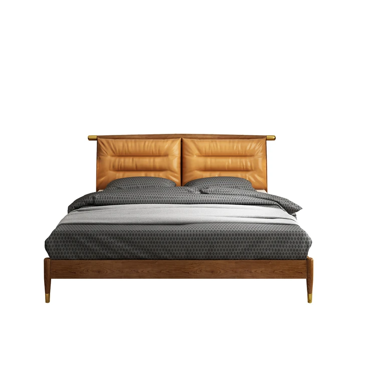 Luxury Solid Wood Teen Bedroom Slatted Adjustable Bed Double Bedroom Sets Bed On Sale Wooden Beds