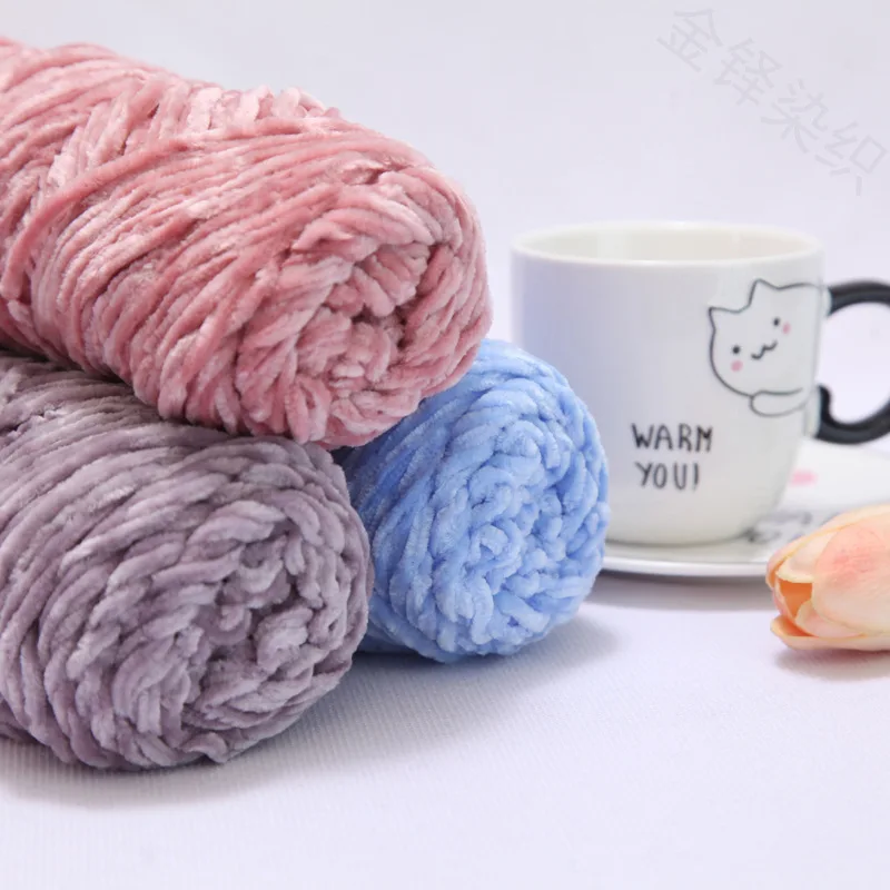 Factory Direct Wholesale Support Thickened Hand-woven Velvet Chenille Yarn Diy Crochet