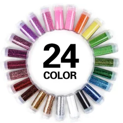 PET Glitter Powder For Nail Polish Craft Christmas Decoration DMC Series  High Flash Glitter 8g in Jar 12 Colors in a Set