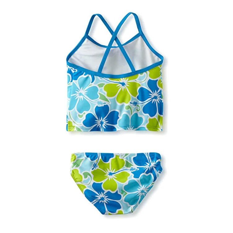 2020 new girls high waist bikini customized kids lovely color two piece swimwear