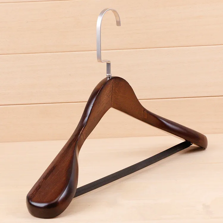 Bulk retail  flat hook wooden clothes wardrobe shop hanger factory sale Clothing store hotel  Hangers