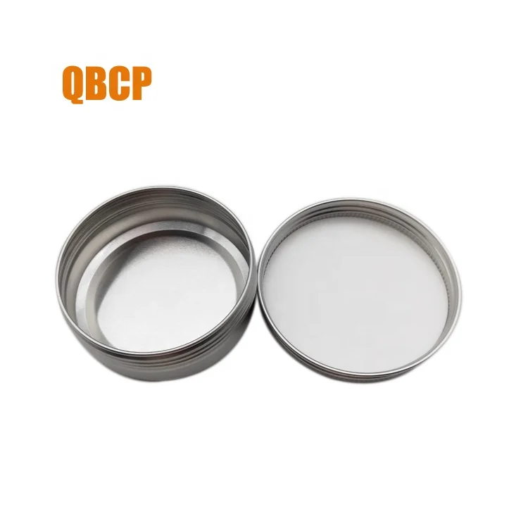 custom logo embossed round screw lid 30 g aluminum tin box