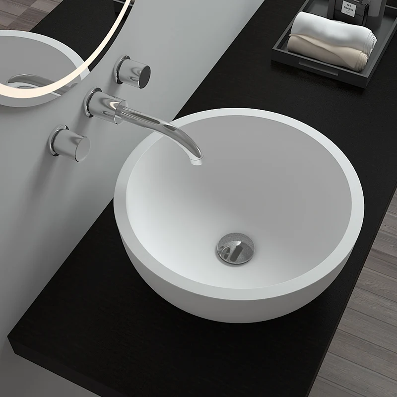 Acrylic sink modern bathrooms vanity Solid Surface basin BS-8301