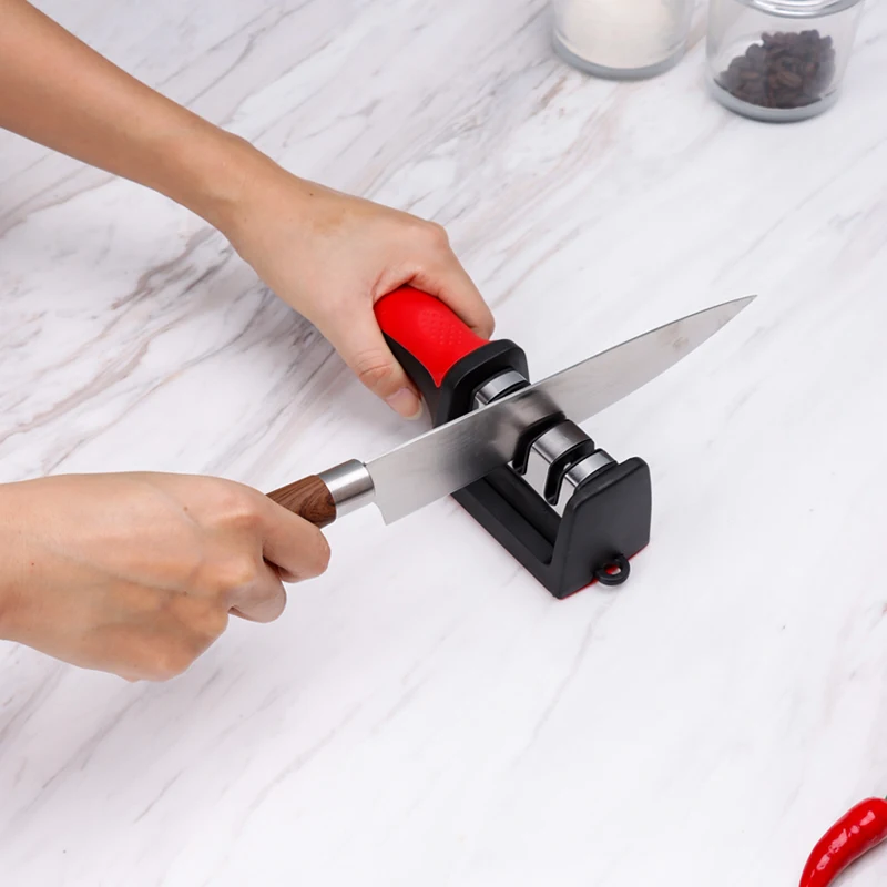 Wide Applications 3 Stage Knife Sharpening Tool Tungsten Steel Ceramic Sharpener