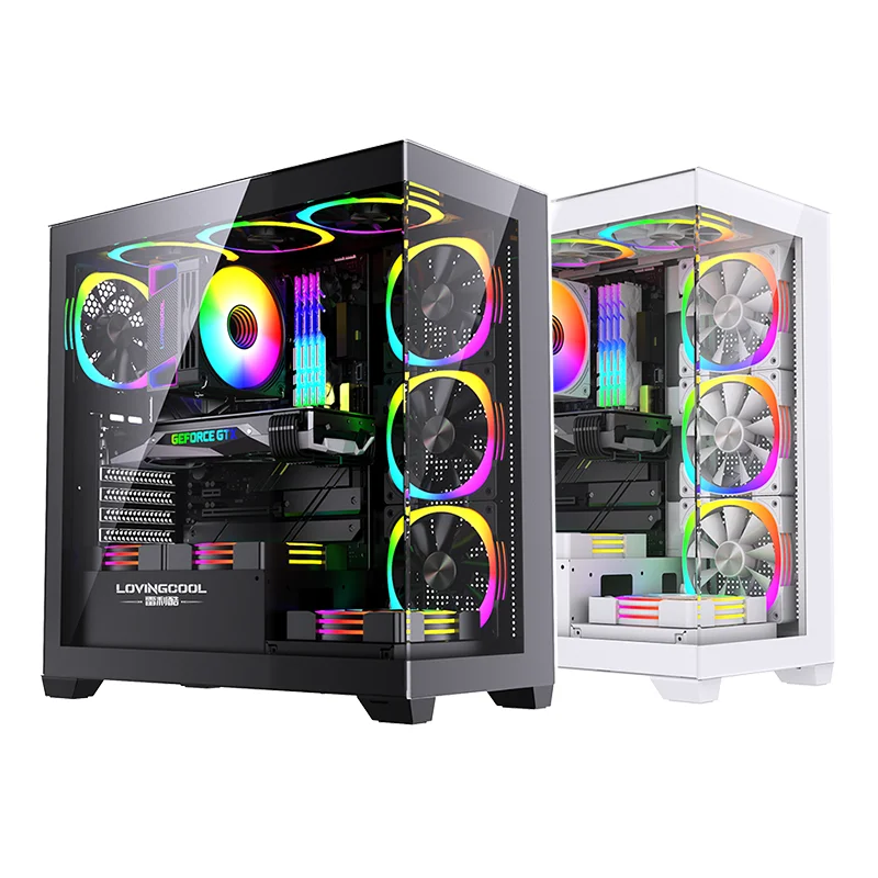 LOVINGCOOL 2025 New Style Desktop Mid Tower Cpu Case ATX MATX Gaming PC RGB Case Computer Glass Mini ITX Chassis