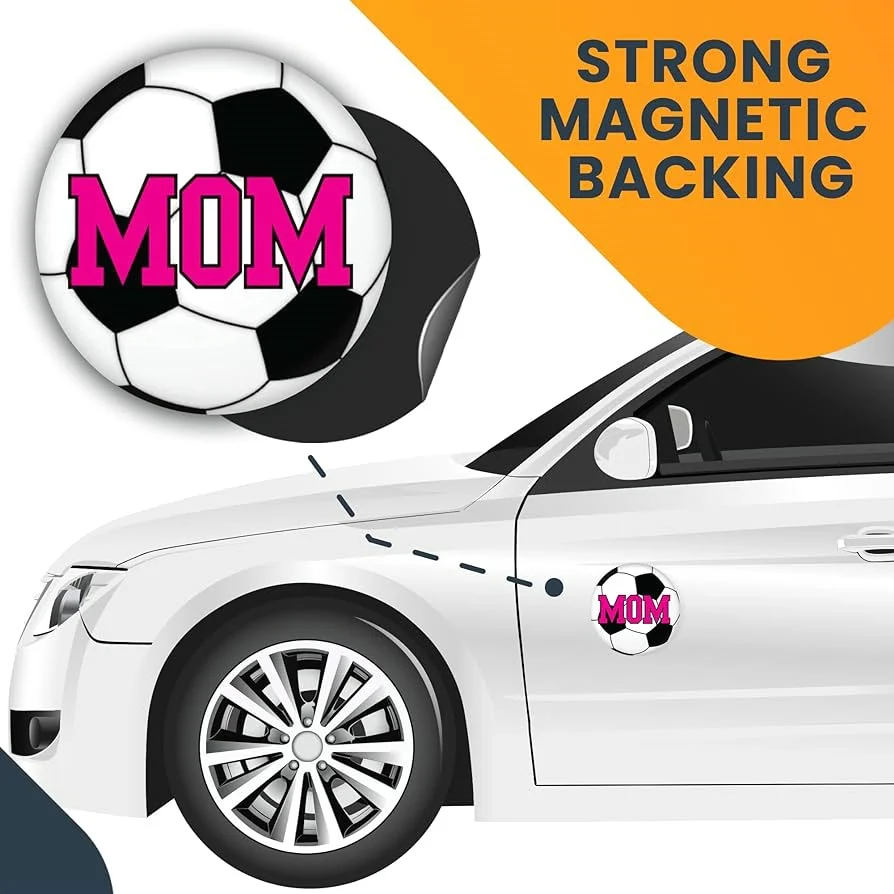 custom round soccer mom oval shaped magnets die cut