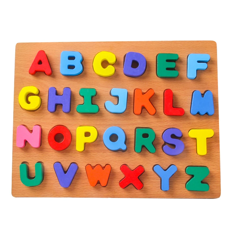 2022 Montessori wooden Jigsaw Puzzle Colorful Creative Wooden Digital Identification Board educational Toys