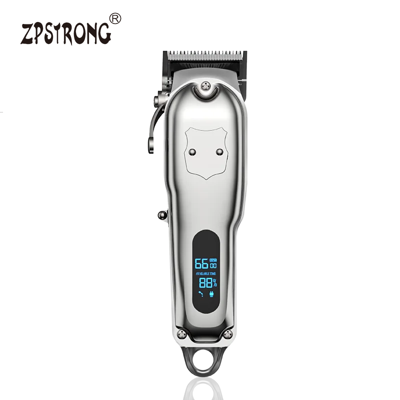 All Metal T-Blade LCD Display Professional Cordless Beard Trimmer Barbers Grooming Kit Hair Clippers