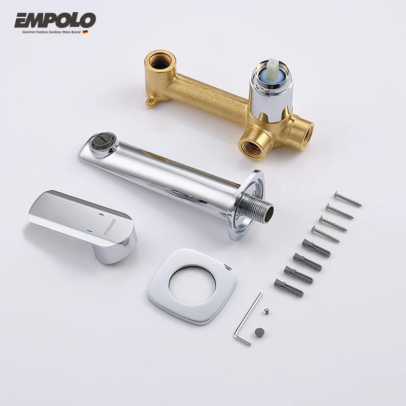 Modern Waterfall Wall Mount Faucet Bathroom Mixer Basin Faucet Sink Brass Basin Wall Mixer Faucet