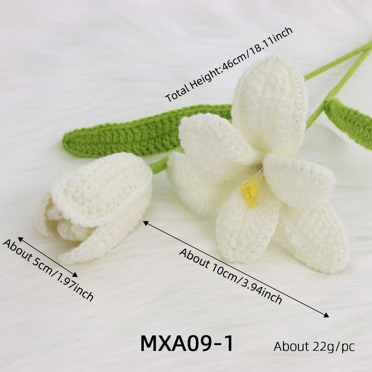 Handmade Crochet Tulip Artificial Flower Tulips for Valentines Day Home Decoration