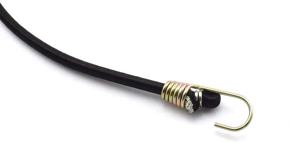 Adjustable High Quality Rubber Stretchy Bungee Cords with Steel Hooks 10 Inch Black Elastic Rope Strap for Tarp Covers