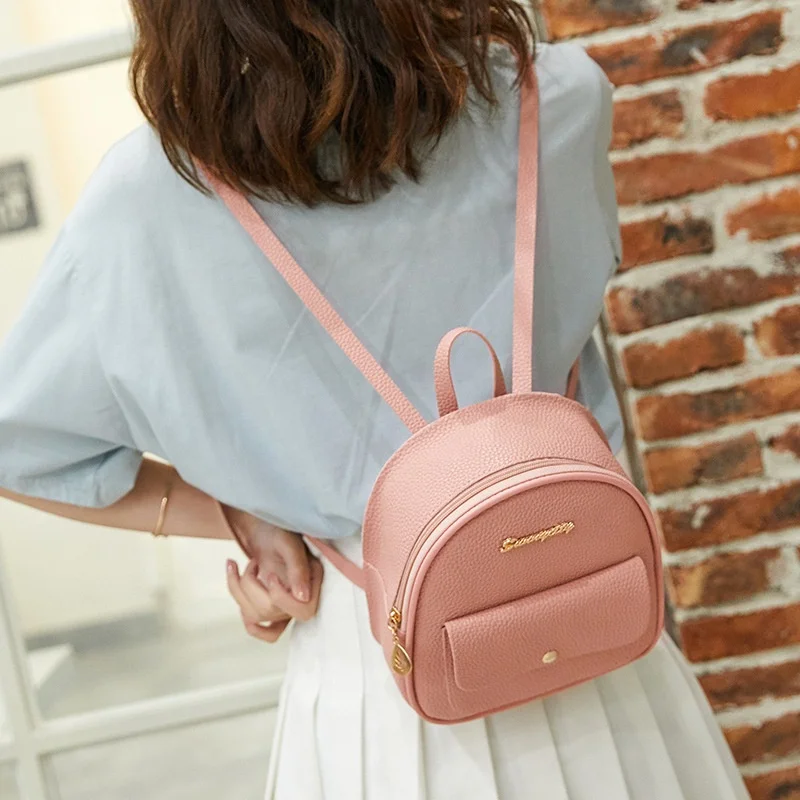 Teenage Girls small Female Phone Pouch Multi-Function Small Bagpack shoulder bag pu leather mini backpack women