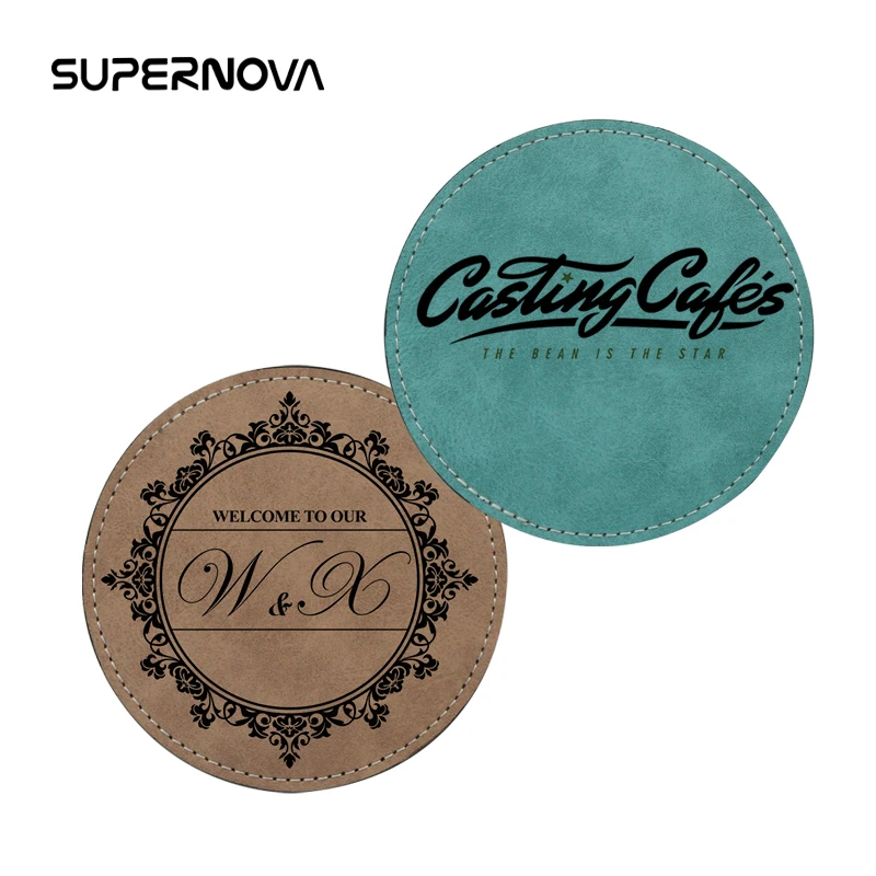 
Hot Selling Sublimation Blanks Personalized Leather Coaster for Printing 
