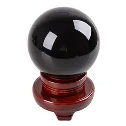 LONGWIN 80mm (3.1 in) Photography Crystal Ball Clear Contact Juggling Ball with Wooden Stand