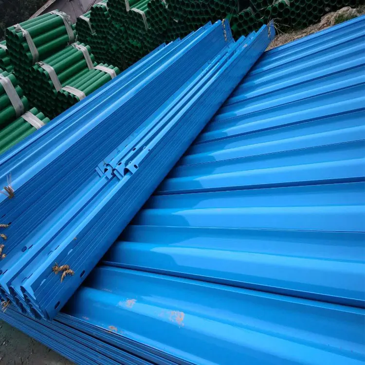 Powder Coated W Beam Guardrail Highway One Belt One Road Countries Q235B Zinc Steel Guardrail Traffic Barrier