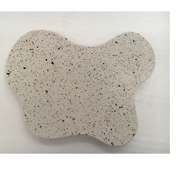 Customized artificial stone terrazzo soap tray bathroom decoration display wholesale price stone plate set Newstar dish plate