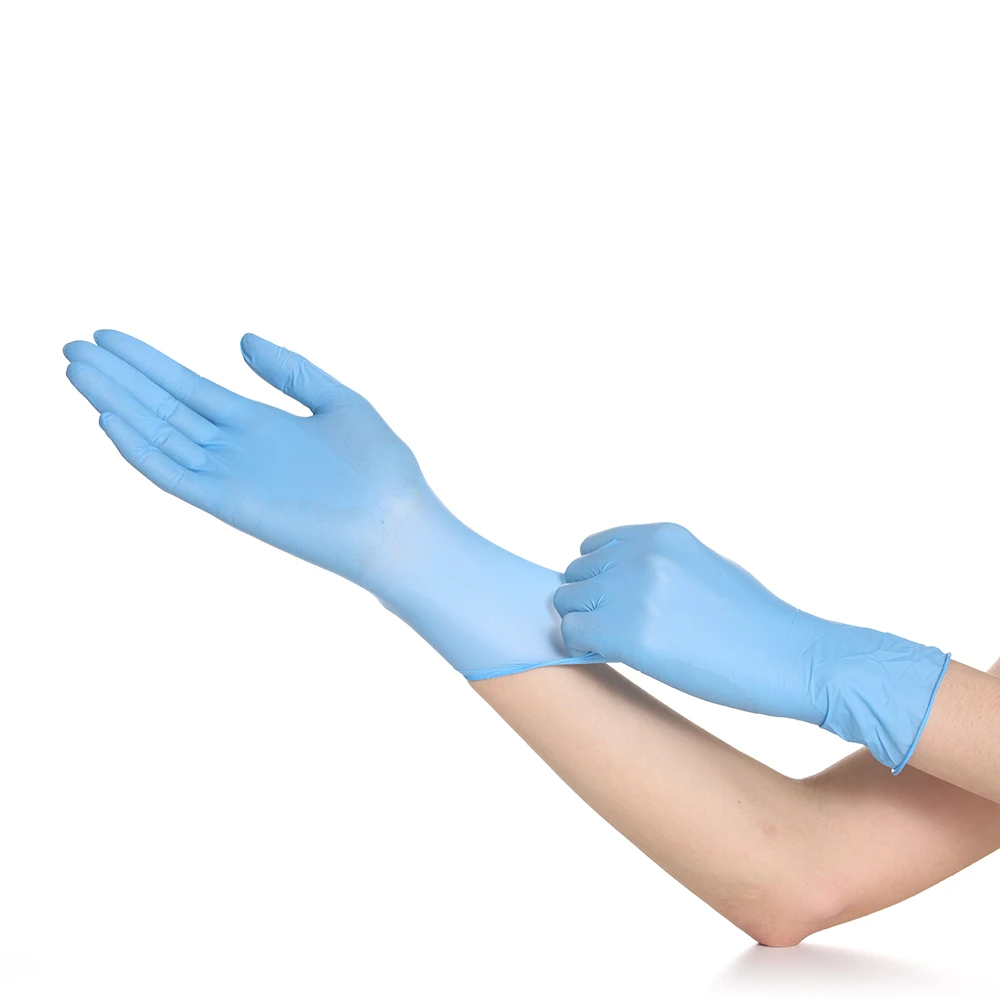 Quality assurance Cleaning Disposable Blue Nitrile Gloves Powder Free
