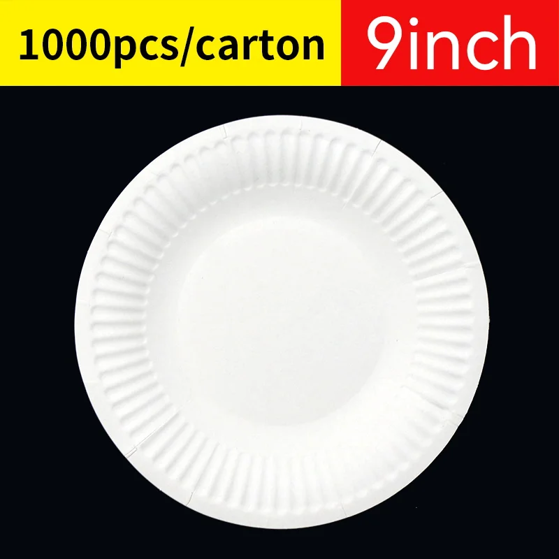 Custom Round 9 Inch Plastic Plates Disposable Party Dinner Food Plate