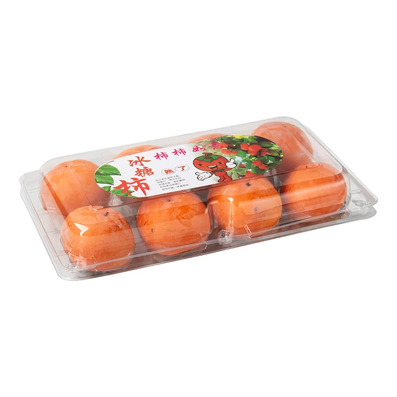 High-grade fruit packing container transparent persimmon crisper thickened plastic fruit  container with lid