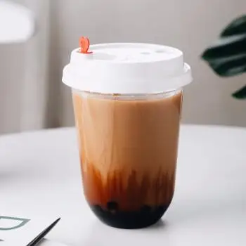 NYC Packaging Wholesale Disposable Logo Printed Round Plastic 12oz 16oz U Shape Bubble Tea Boba Coffee PET Cups With Lids
