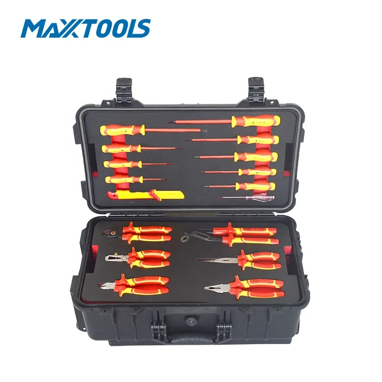 104 pc electrician tool set in trolley case VDE tool kit 1000V insulated Auto repair tools