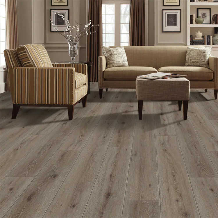 M3806M Factory Selling square EIR WOOD Grain surface 12MM Waterproof grey color timber Laminated  Flooring