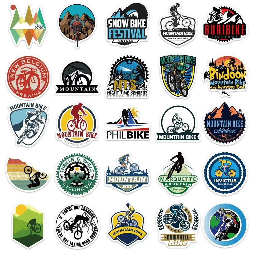 50pcs popular Mountain off-road bicycles graffiti stickers packs for motorcycle suitcase guitar notebook wholesale mobile phone
