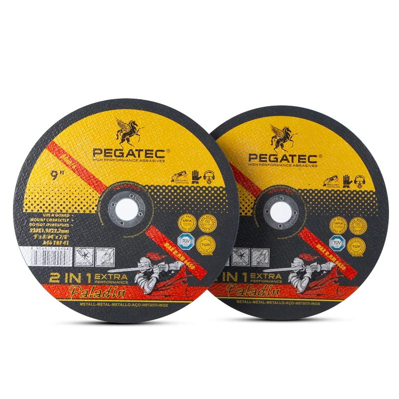 PEGATEC Manufacturers 9 Inch 230x1.9x22.2mm Metal Inox Abrasive Cutting Disc