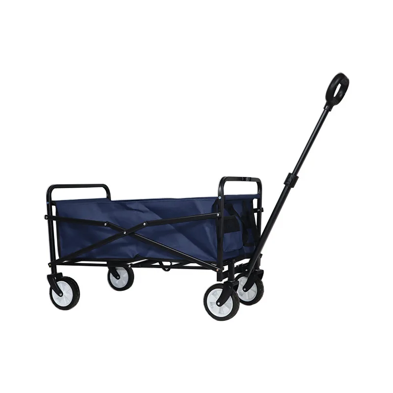 Collapsible Folding Utility Wagon Cart Folding Rod Small Wheels Folding Wagon For Beach Camping Outdoor Travel