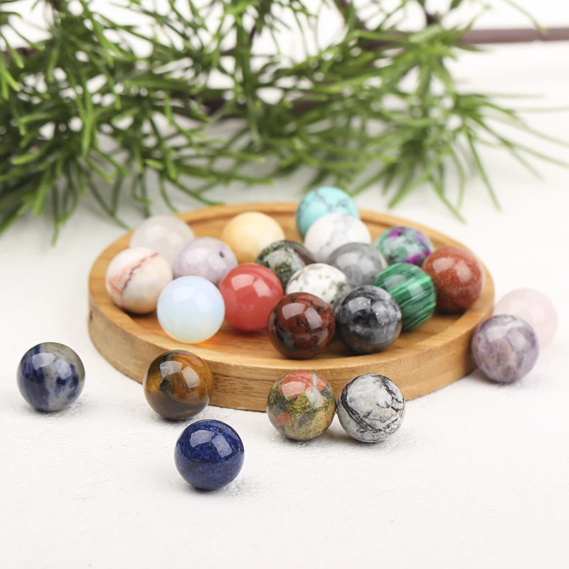 Wholesale bulk natural 1.6cm crystal gemstone ball Worry Stone Ball Rock Crystal polished Mineral Rock Easter decoration