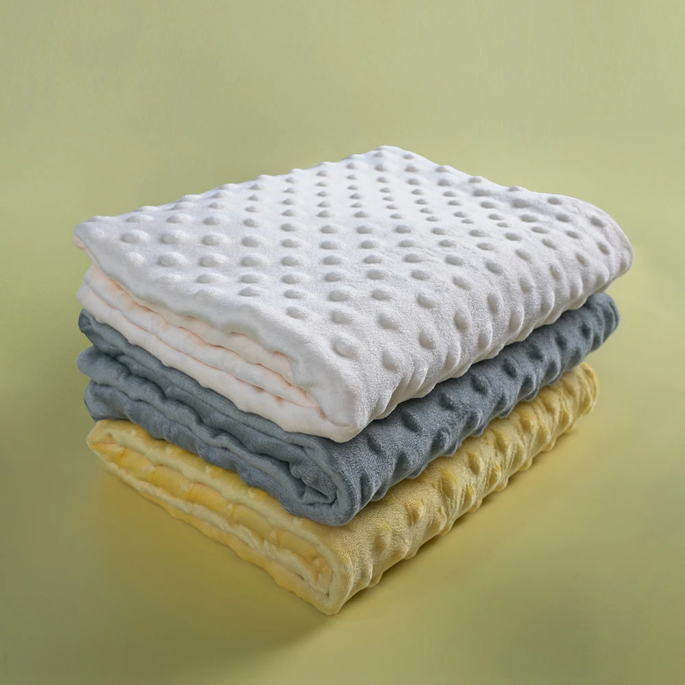 2024 new design Custom Size super soft Fleece Baby throw Blanket Plush Double Layer Minky Dot Warm kids Baby Blanket