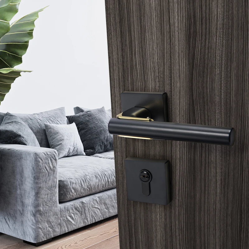 YONFIA 8141R03 High-grade European Style Door Handle Lock Zinc Alloy Modern Interior Bedroom Lock Anti-theft Home Room Safe
