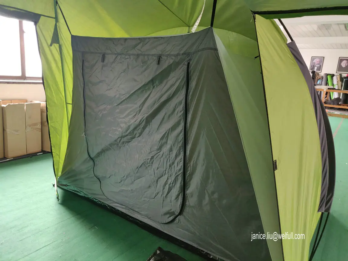 Heated Garden Glamping Camping Tents With Front Hall 4 + Person Fiberglass Tent Outdoor for family use