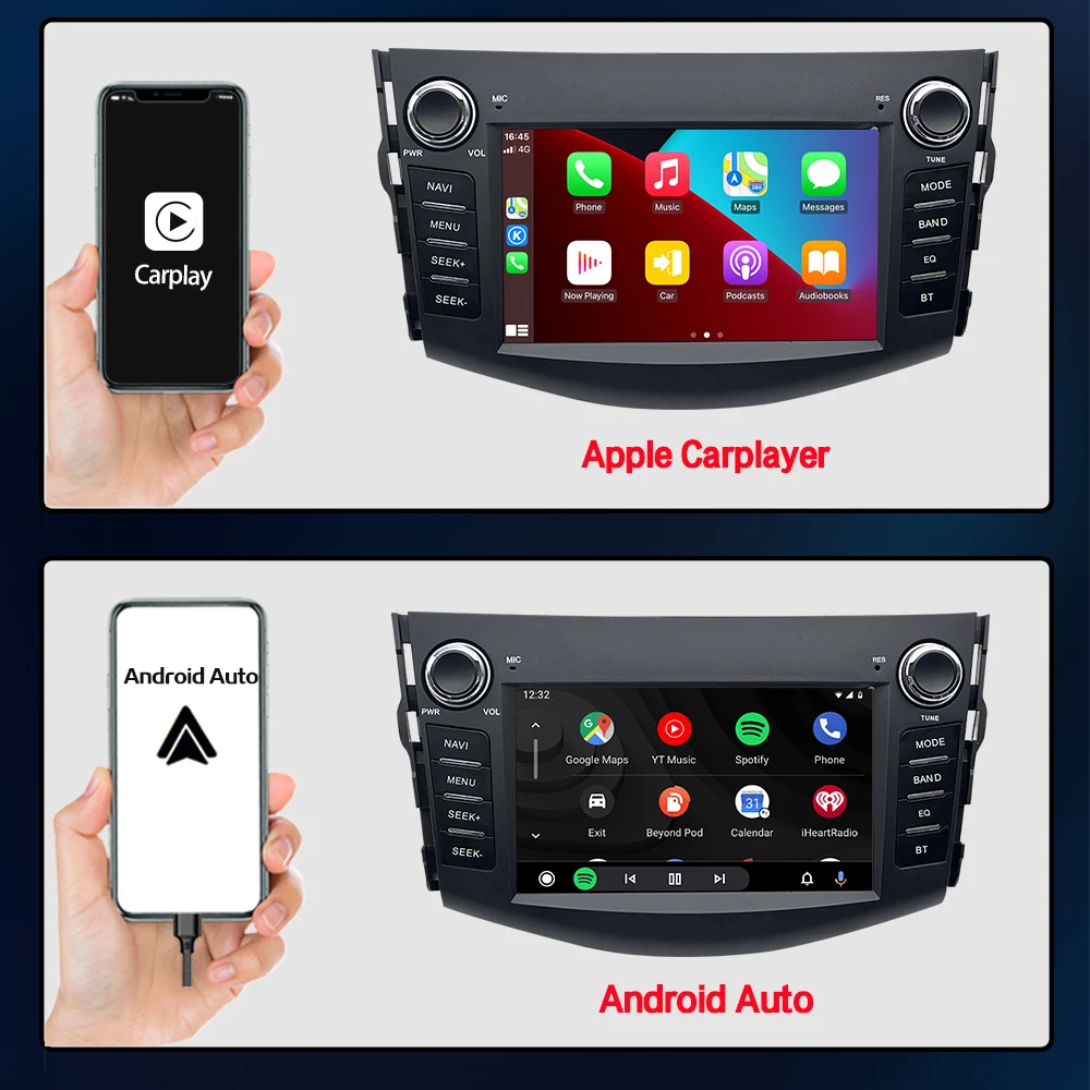 LELV Android 13 2+32g 4+64g Car Radio Multimedia Video Player Navigation Gps Wifi For Toyota Rav4