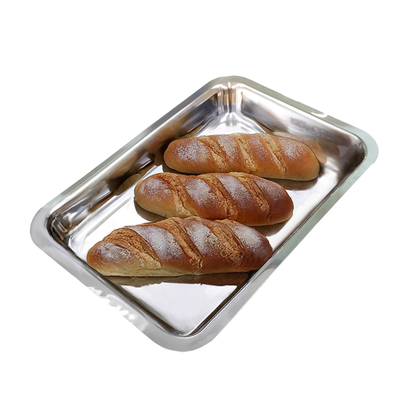 Customized OEM Manufacturer Wholesale Stainless Steel Mirror Polished Rectangular Deep Plate Tray