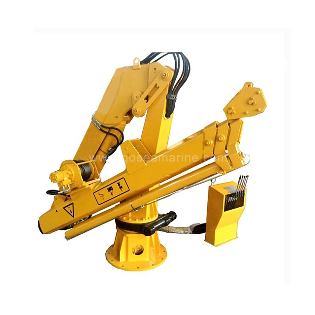 professional design Folding Stiff Boom Cargo Deck Marine Hydraulic Slewing Crane