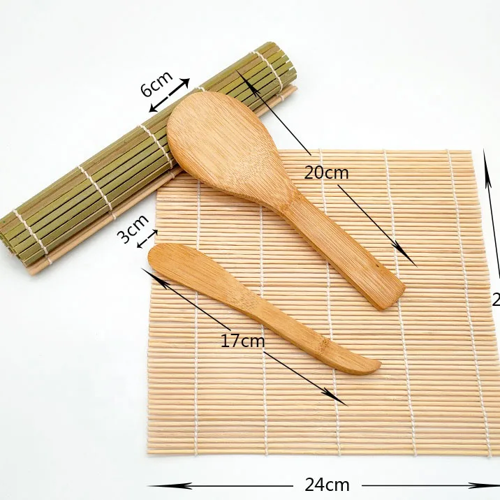 Sushi Making Kit for Beginners Bamboo Tool Mold Roll Curtain Laver Rice Hand Sushi Kit Set