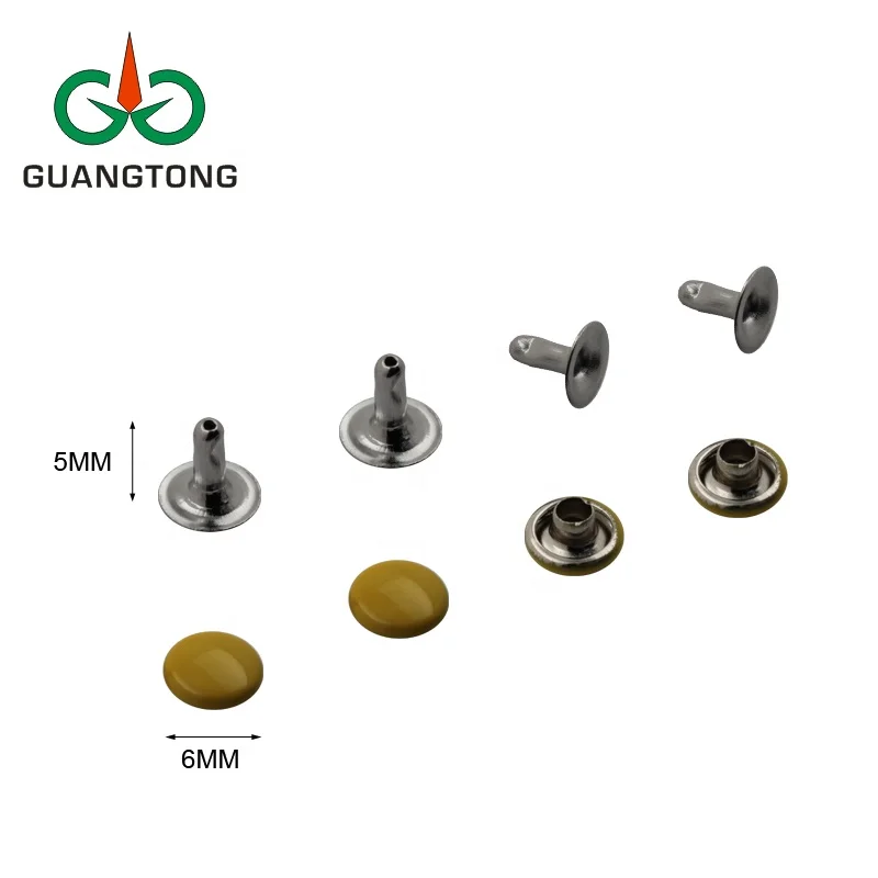 High Quality metal 6mm rivet for shoe bags double cap rivet fastener