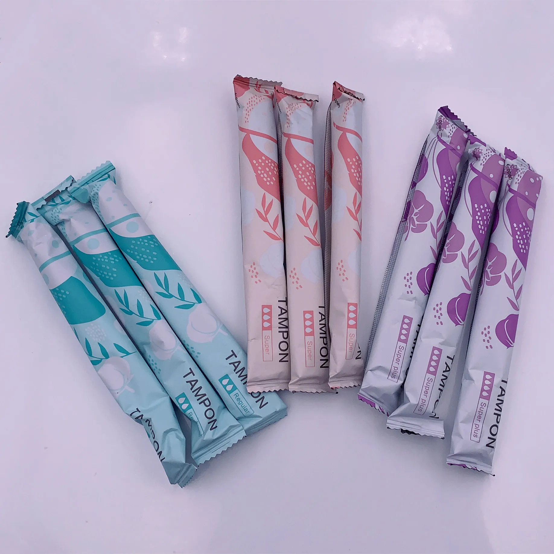 Factory direct supply vaginal cleaning encreur custom logo free soft plastic applicator tampon organic tampons