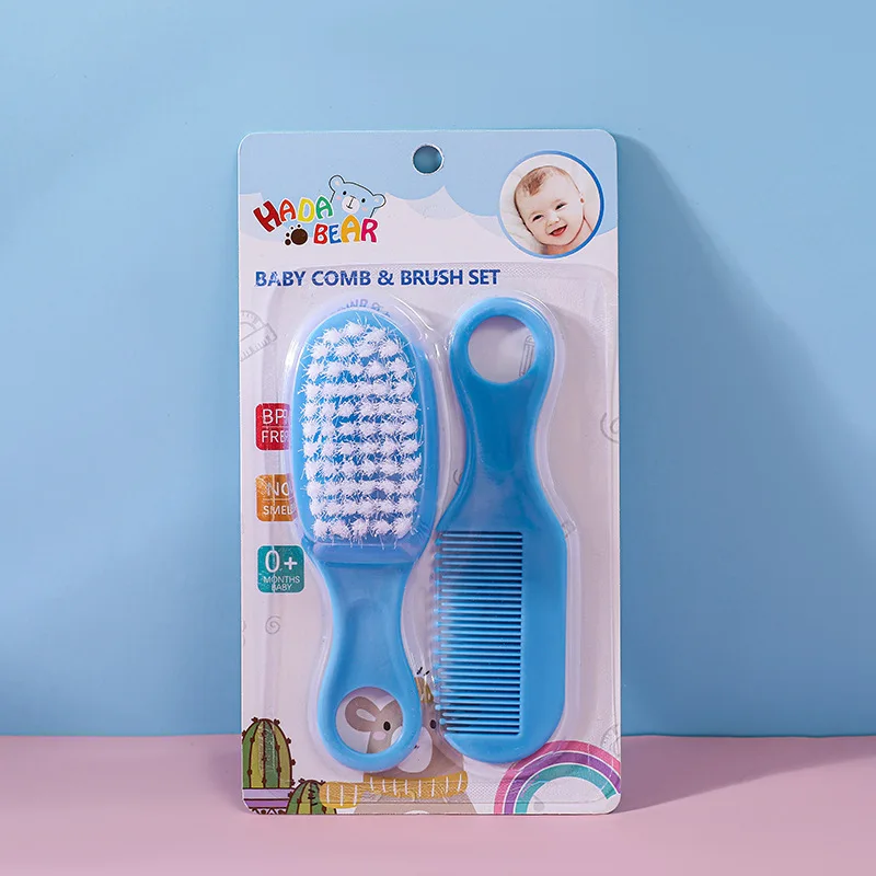 2pcs/set Soft Toddler Brush Comb Brush Cartoon Baby Hairbrush Newborn Hair Brush Infant Comb Head Massager Baby Care